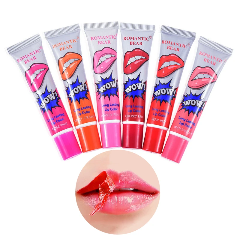 Hottest Amazing 6 Colors Waterproof Long Lasting Lip Gloss Lint Mask Peel Off Liquid Lipstick