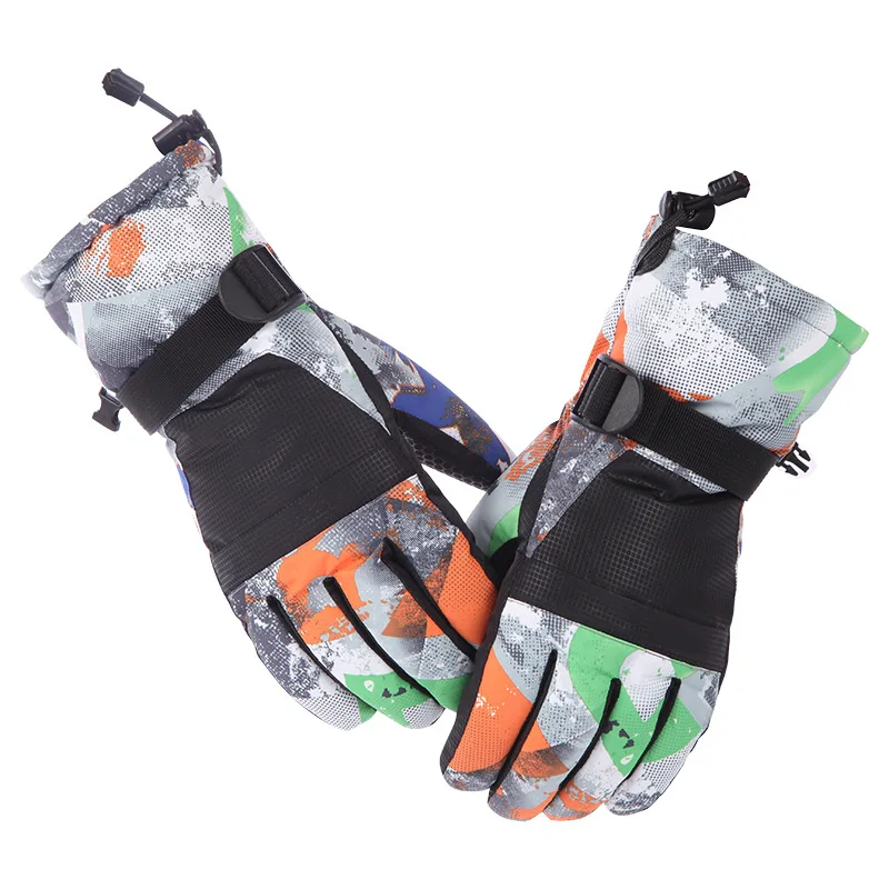 Winter fleece thickened non-slip cold proof warm ski mitten