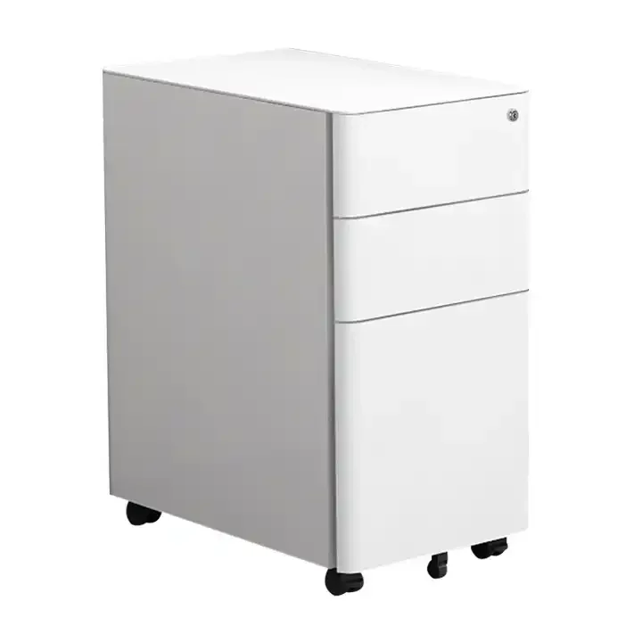 Lateral Portable Metal 3 Drawer Small Under Desk Mobile Filing Cabinet