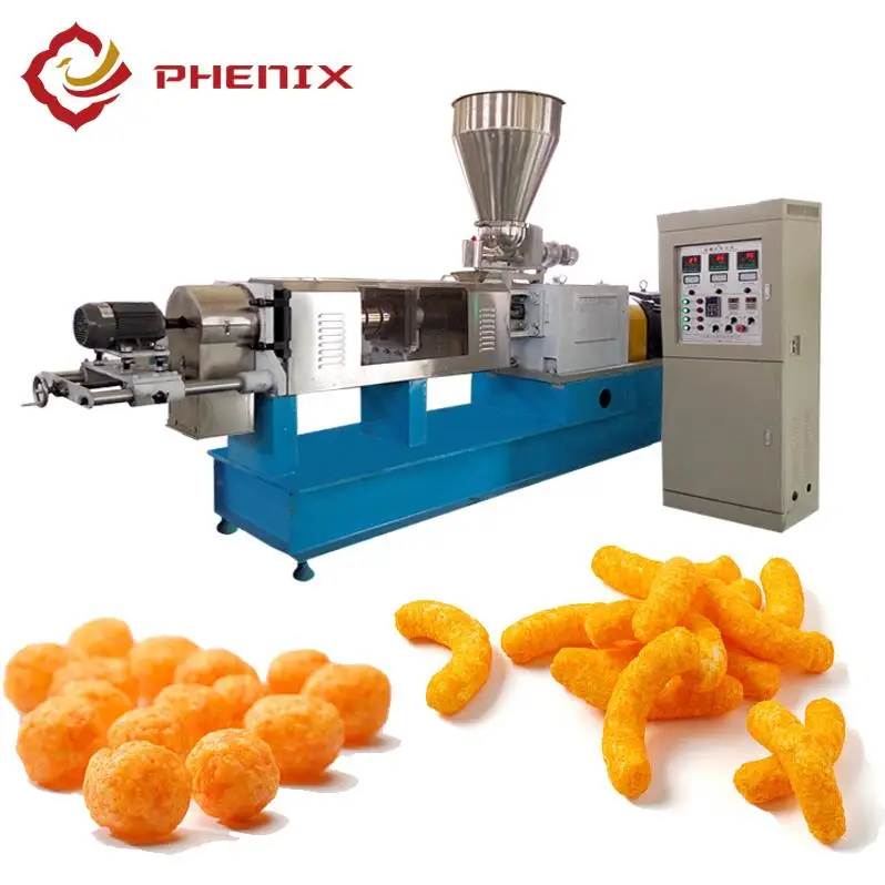 Twin screw extruder prices puffed corn chips snacks food making machine puff snack food extrusion machine
