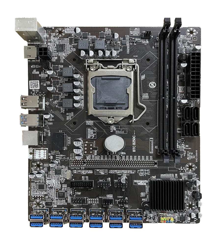Hot Selling 12 Graphics Cards 12 GPU motherboard B250BTC-12P with Intel B250 Chipset