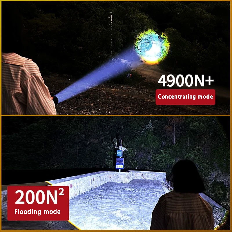 Waterproof camping outdoor flashlight Distress flash 10w 18650 power lithium battery outdoor flashlight, portable bright light