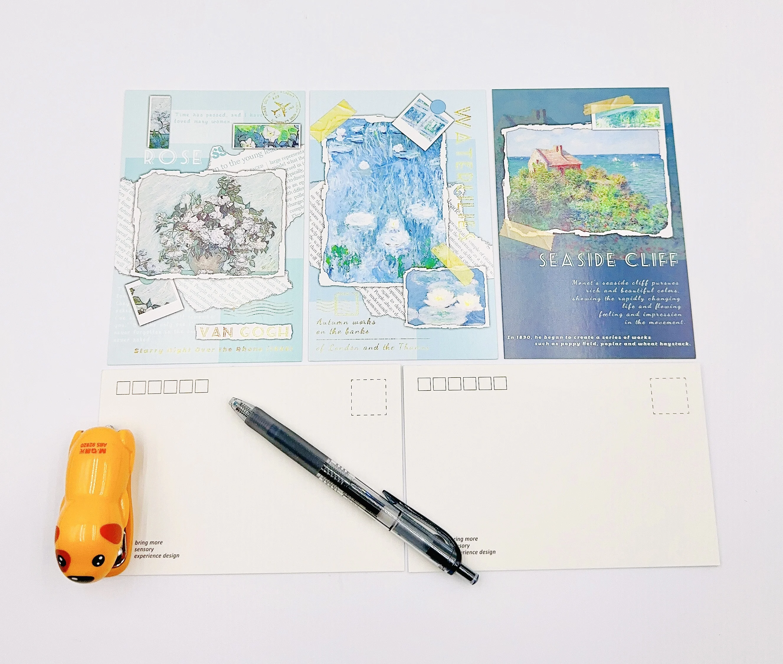 Eco-FriendlyWhite Cardpaper Printed Customizable Artwork Postcard Full Colour  Printing Gift Card