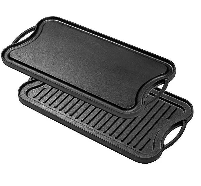 Large cast iron production non stick griddle campfire cooking pan