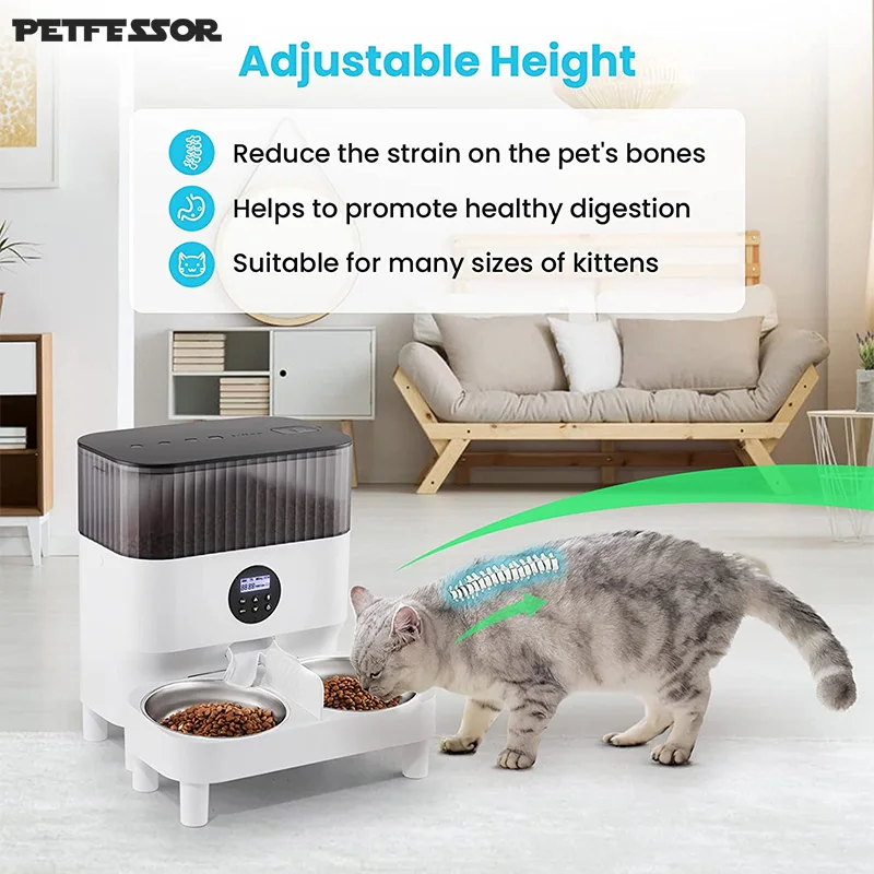 Automatic Cat Feeder, Elevated Pet Feeder for 2 Cats & Small Dogs,5L Pet Feeders for Cats Dogs