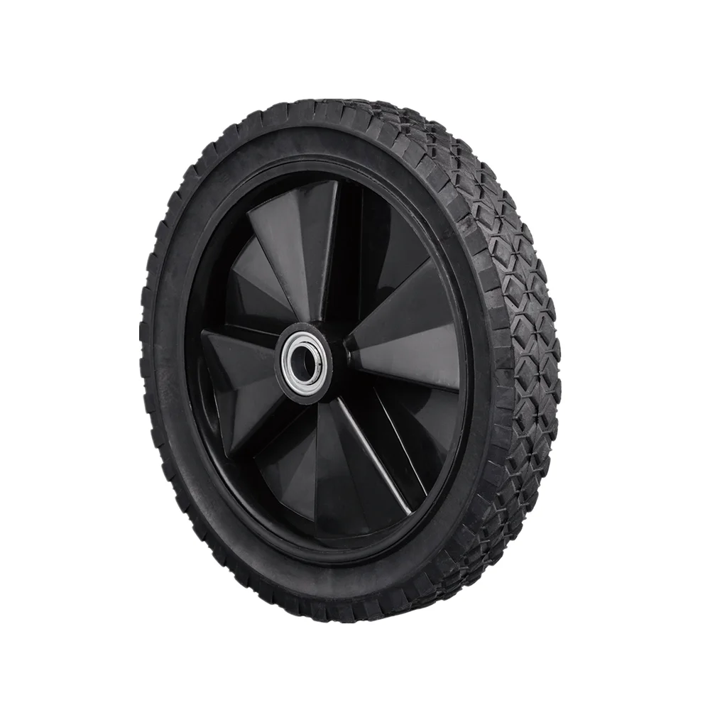 Solid rubber tires 12 inch solid rubber plastic wheel for pressure washer, trolley cart