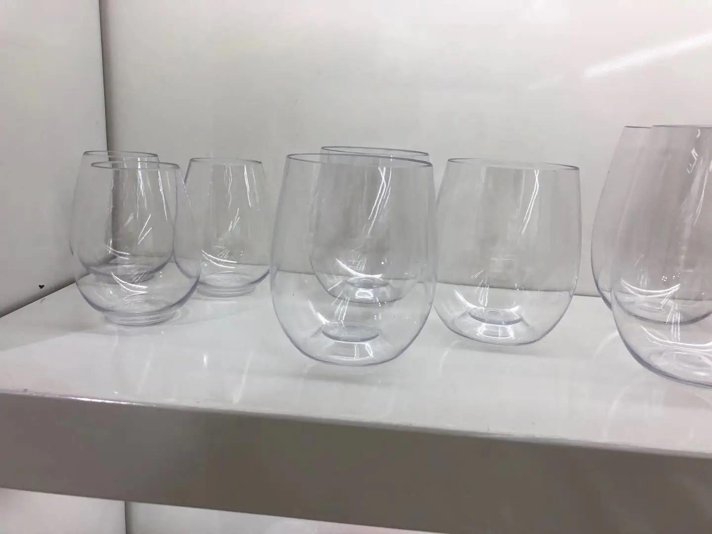 10 oz 16oz Wholesale Bpa Free Drinking Stemless pet Tritan shot whiskey plastic wine glass