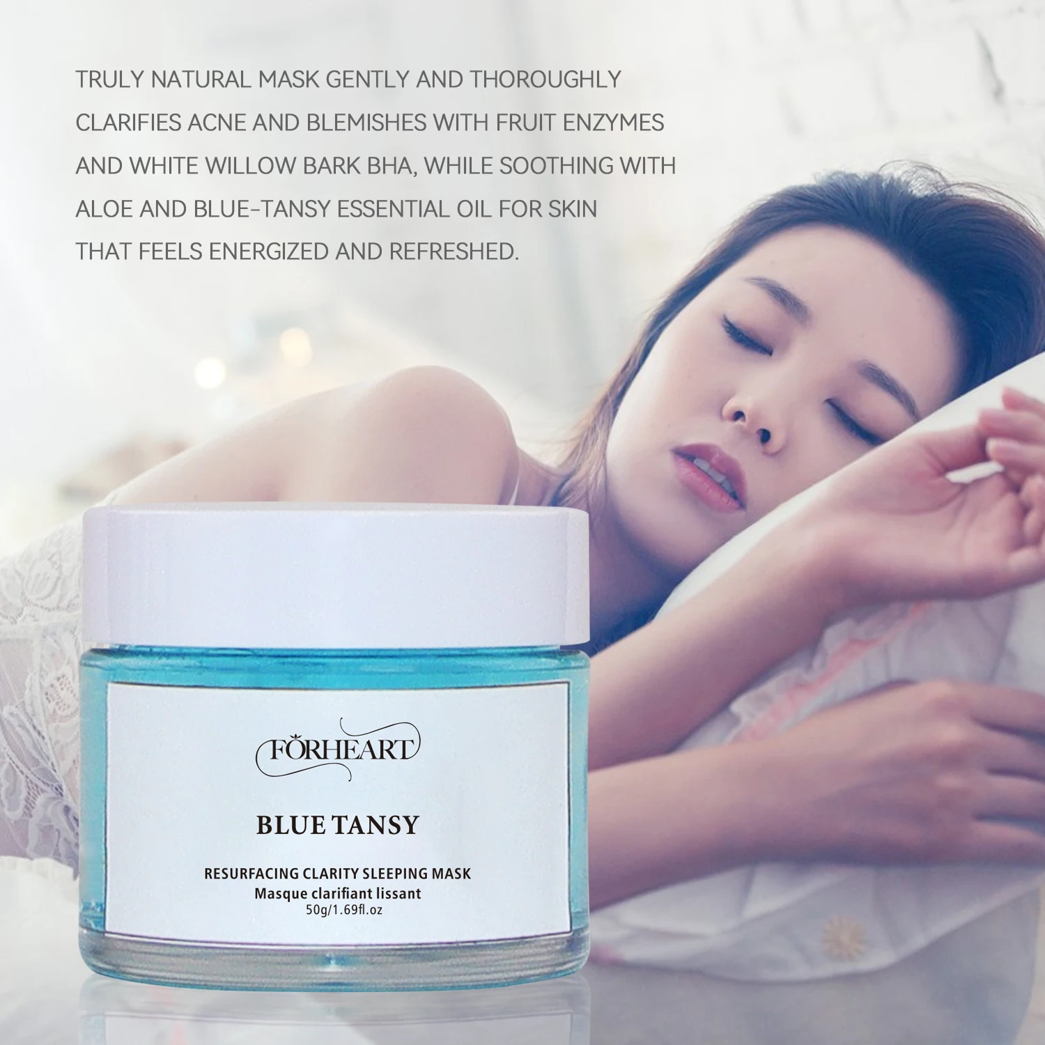 Custom  Private Label Vegan Nourishing Firming Blue Tansy Face Night Sleeping Jelly  Mask For Face Care