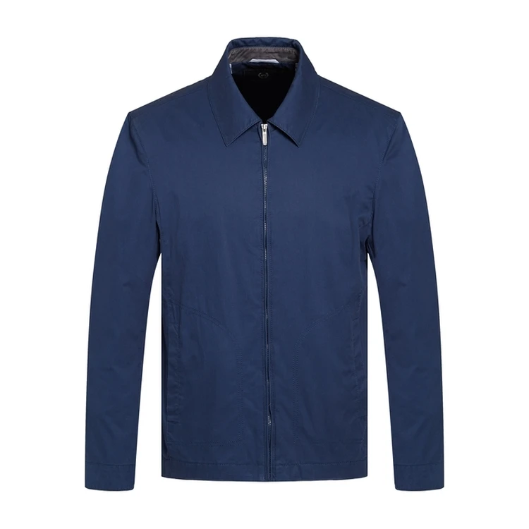 manufacturer classical jacket turn-down collar mens cotton jacket with zipper