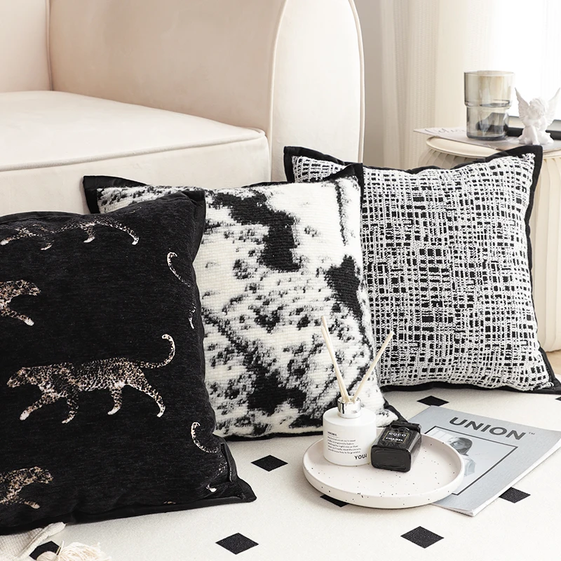Decorative Pillowcase Square Luxury Pillow Covers 45*45 Jacquard Cushion Cover Manufacture Jacquard Pillow Cover For Home Decor