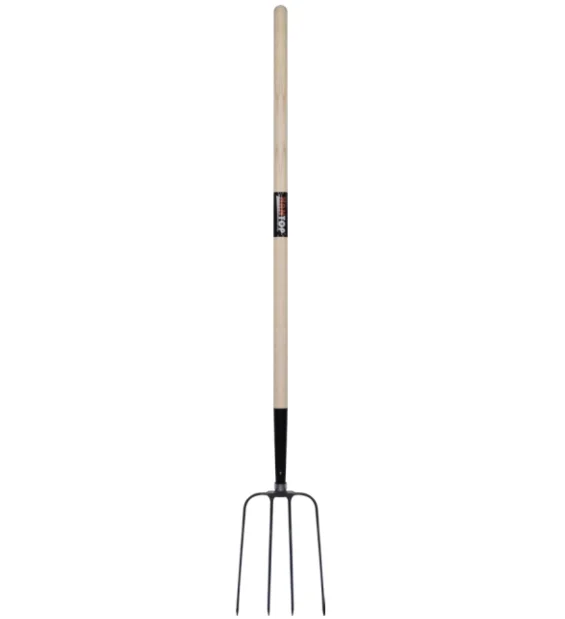 Factory Price Durable Carbon Steel Garden Spading Hoe And Forks With Wood Handle
