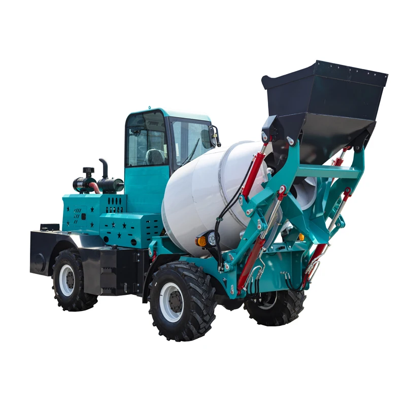 1.5m3 Small Articulated Self loading Concrete Mixer Truck Self Load Concrete Pan Mixer Compact Self Loading Concrete Mixer Truck