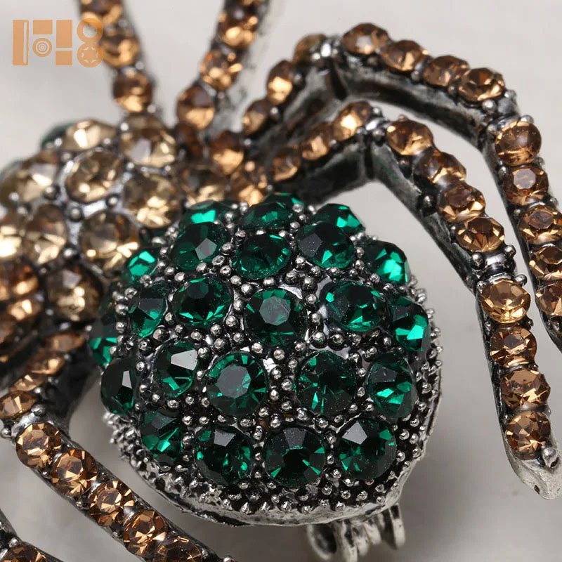 Halloween retro spider diamond-encrusted brooch hot metal brooch for creative fashion alloy clothing