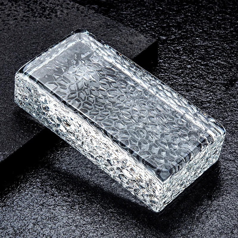 High Standard Clear Square Solid Honeycomb Hot Melt Crystal Brick Glass Brick
