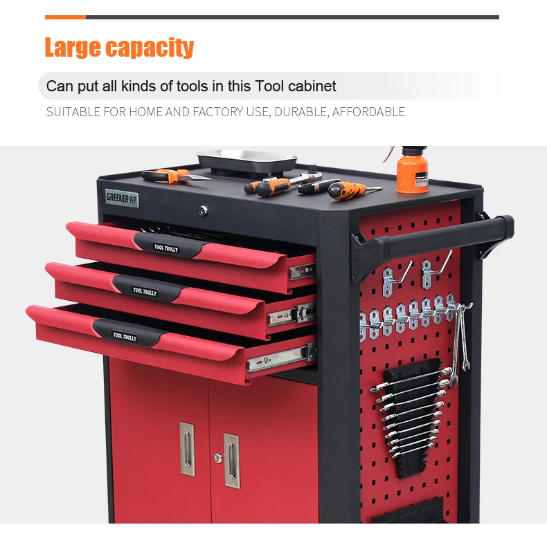 7 Drawers Rolling Metal Tool Cabinet Trolley Cart With Workshop Tool Sets Box Automobile Maintenance And Repair Industry