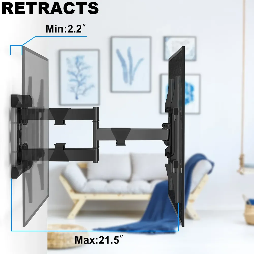 CHARMOUNT Factory Adjustable TV Mount Max VESA 400*400mm LED Bracket Articulating Wall
