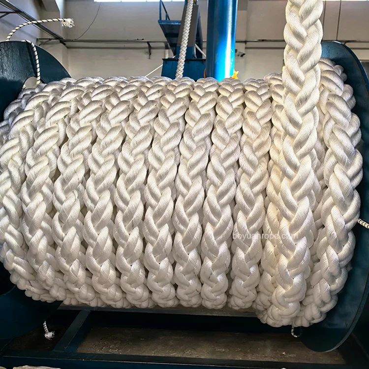 12 Strand Polyamide Rope Marine Mooring Tail Hawser 40mm-120mm Diameter Strong And Heavy Synthetic Mooring Rope