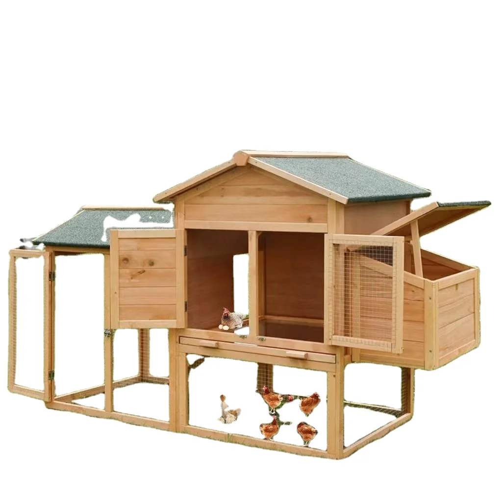 Large Outdoor Door Removable Waterproof Animal Pet House Wooden Bunny Hutch Rabbit House Cage Wooden Chicken Coop with Ladder