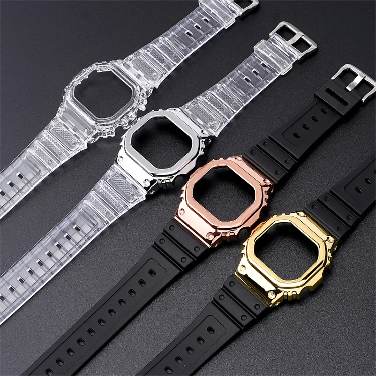 LAIHE High Quality Plastic Case Free Tool TPU Straps Watches Bands for Casio