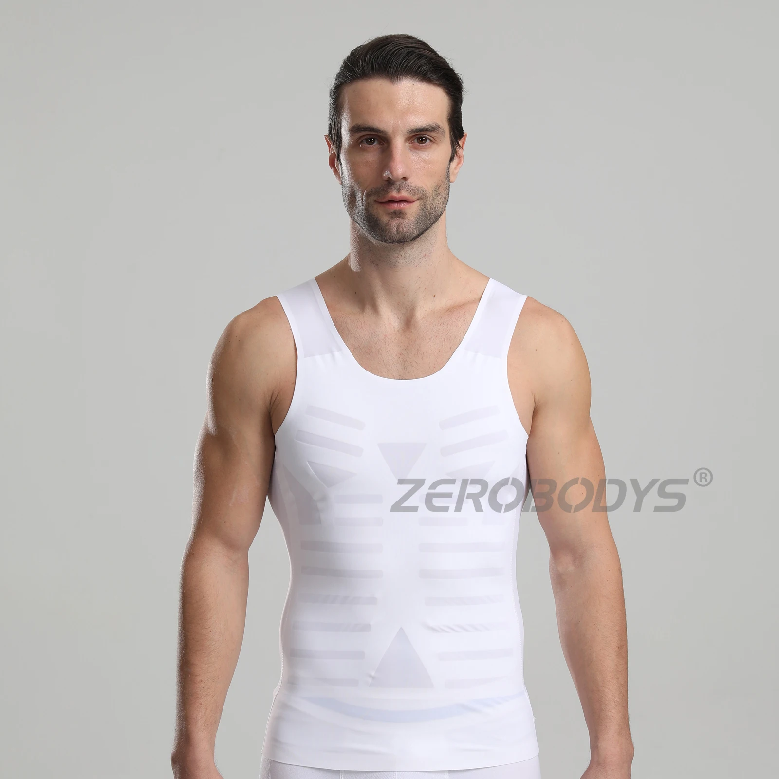 ZEROBODYS W038 Fajas Compression Tank Tops Men Slim Vest Gynecomastia Shirts for Men Instant abs Body Shaper