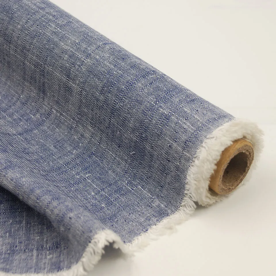 Двухцветный 12s slub look летний фирменный 70 30 вискоза смешанный Лен текстиль и ткань лен