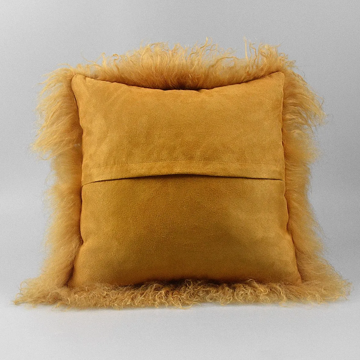 Indoor Luxury Mongolian Lamb Fur Long Skin Fur Chair Pillow Soft Mongolian Fur Pillows