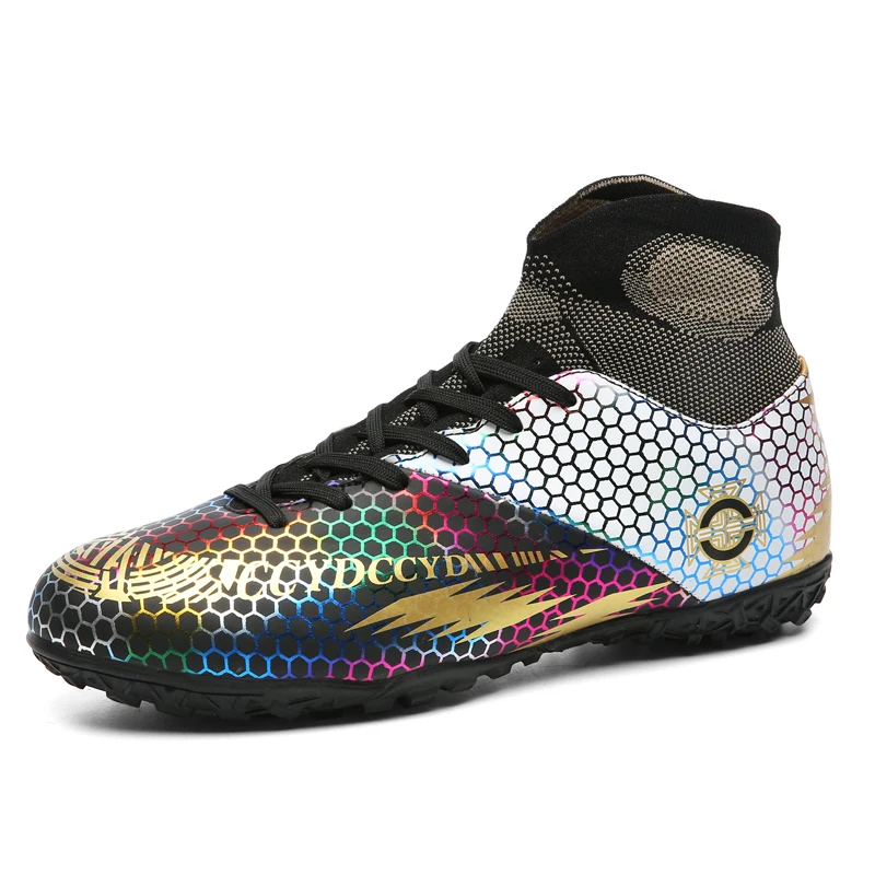 
2021 High Ankle Indoor Soccer Futsal Football Shoes For Men 