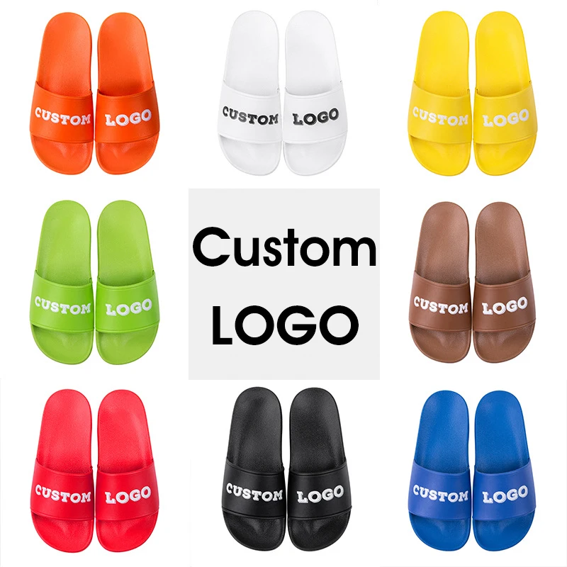 OEM Custom Black Slides Footwear Sandal PVC,Custom Logo Slippers Men Plain Blank Slide Sandal,Slippers Custom Logo Slide Sandal