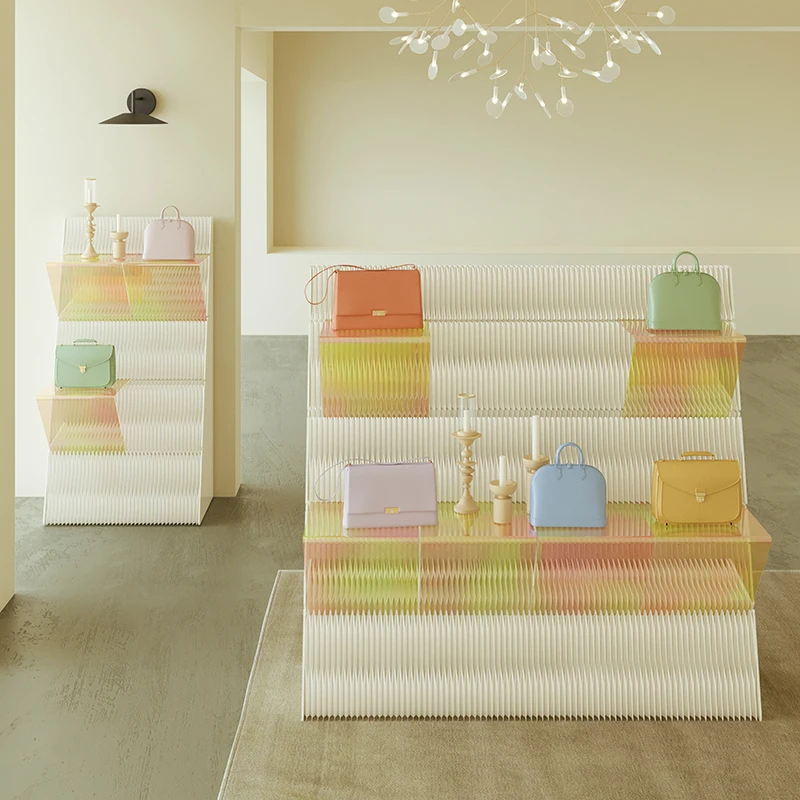 ihpaper Modern Book Display Stand Paper Commodity Shelf Acrylic Display Stand Ladder Shelf For Living Room And Office