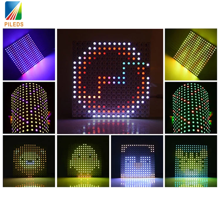 PILEDS Led Matrix Wholesale Flexible RGB Pixel Panel DIY Programmable Display Screen DC5V WS2812 SK6812 WS2812b 8x8 8x32 16x16