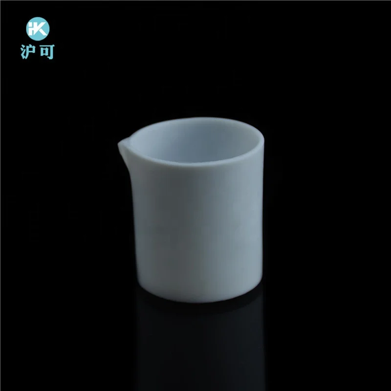 Huke Custom size100ml white No scale PTFE plastic beaker cups with spout