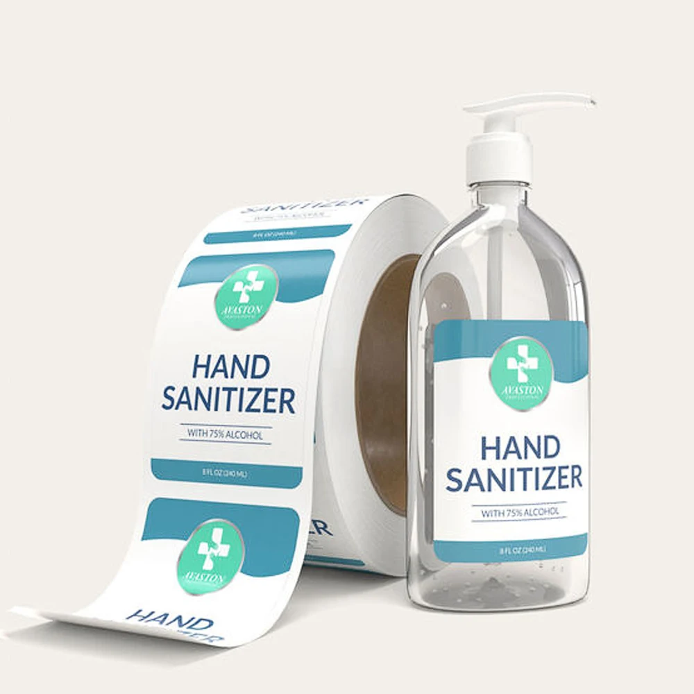 Custom Printed Cosmetic Adhesive Paper Roll Logo Stickers Packaging Labels For Beard Oil Bottle