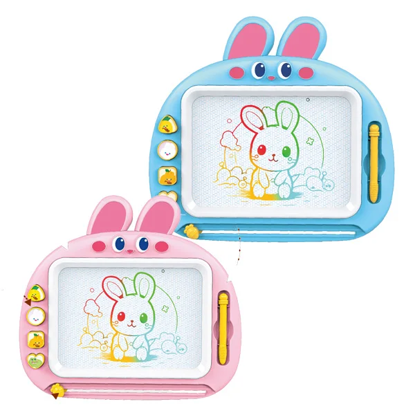 Early Educational White Rabbit Colorful Magnetic Painting Board Toys Kids Drawing Toys With Cute Fruit