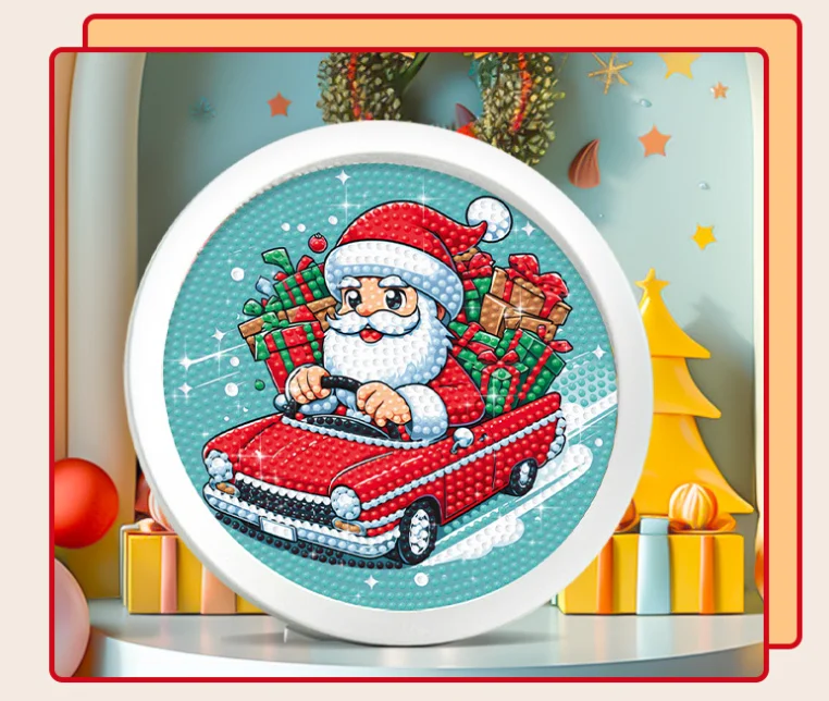 Small size Christmas snowman kids framed diamond art table ornament mosaic art crystal beads embroidery painting