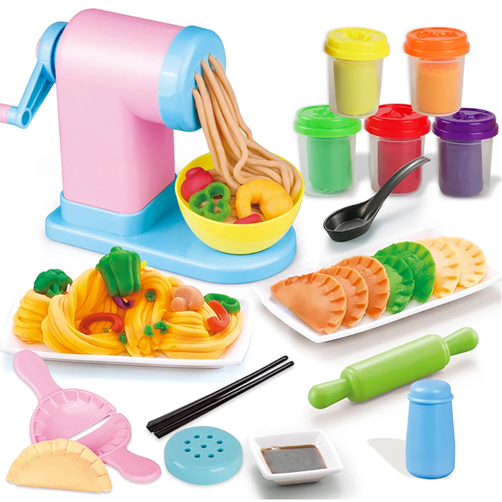 
Playdough Light Color Clay Noodle Maker Cooking Boiler Plasticine Mold Set Toy For Kids 