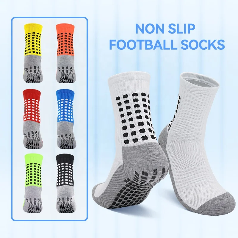 LINGTU Custom sports socks men custom athletic non slip football grip sock soccer sports lightweight breathable grip socks