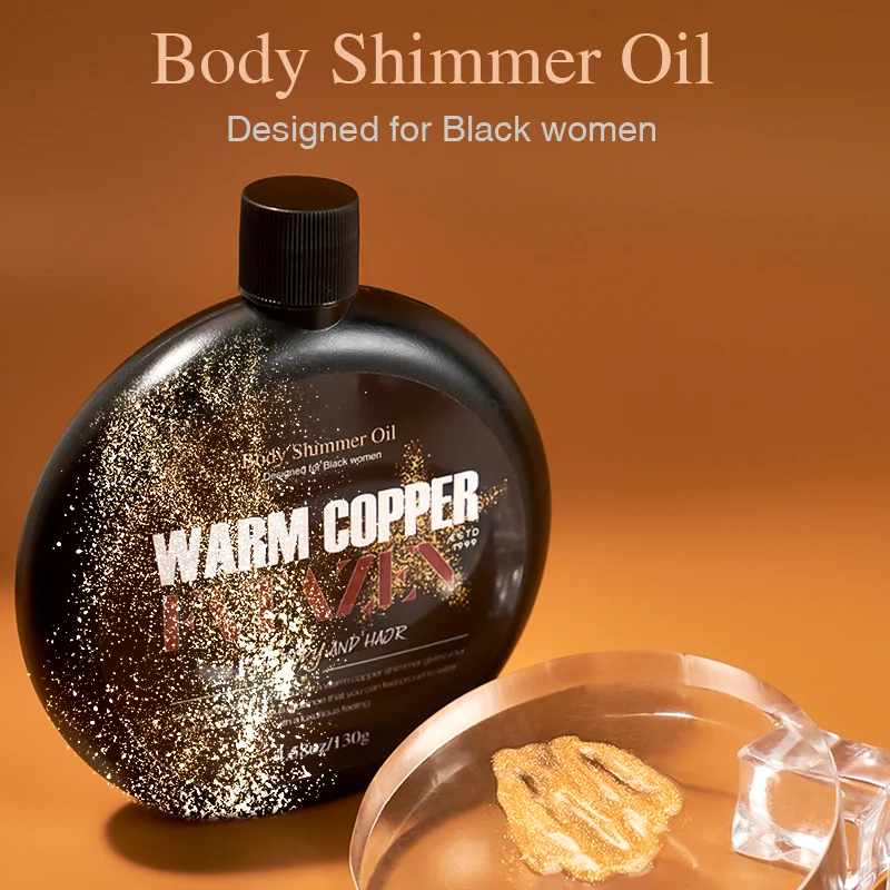 FATZEN Skin care products beautiful products lighting  Skin Glittering design for BLACK WOMEN  Body Shimmer Oil