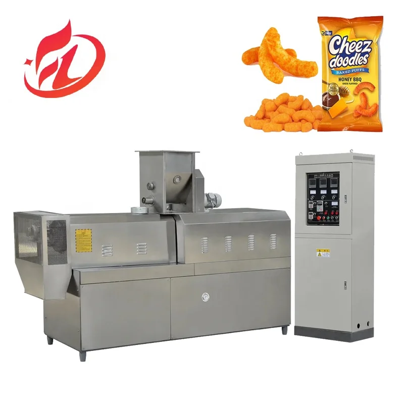 Factory Price Twin Screw Corn Puffed Snack Food Production Extruder Machine Line