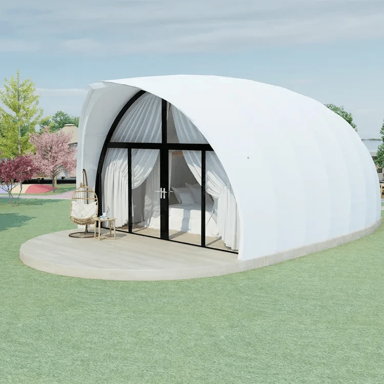 Waterproof uv resistant glamping safari tent resort hotel luxury shell house tent with bathroom