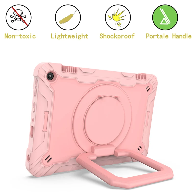 Новый стильный детский разноцветный защитный чехол для планшета Amazon Kindle Fire HD 8/8 Plus 2020 ударопрочный с вращающейся на 360 градусов ручкой и подставкой