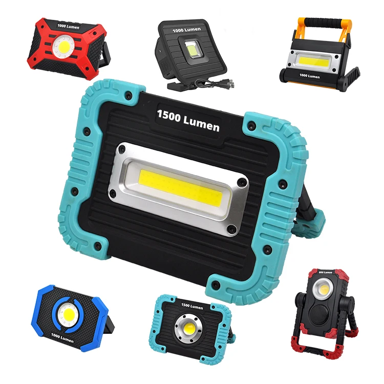 Aluminum High Power Outdoor Emergency USB rechargeable Cordless Floodlight with Power Bank COB LED foldable Working Light