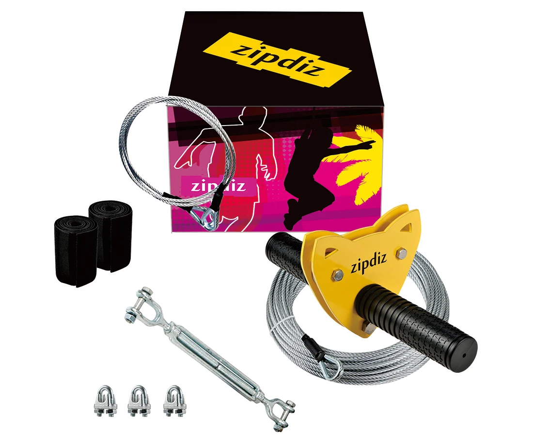 Zipdiz садовый Детский комплект на молнии с 5 9-футовыми пружинными тормозными защитными приспособлениями для деревьев и сиденьем семейного отдыха добавляя дополнительную ценность