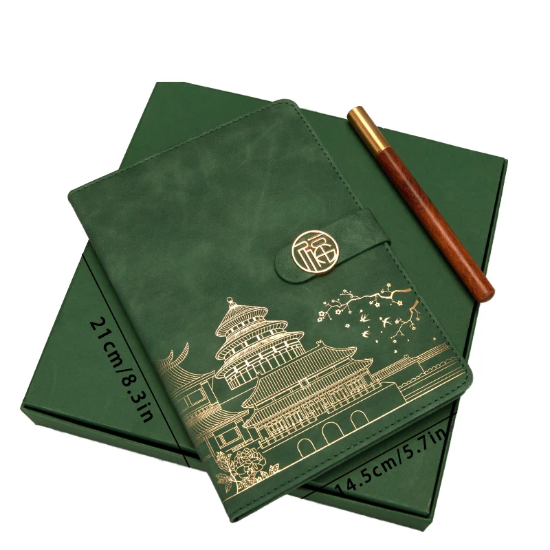 Hot Notebook Gift Set with Pen and Gift Box A5 Diary, Chinese Style New High Quality Customized Leather Diary