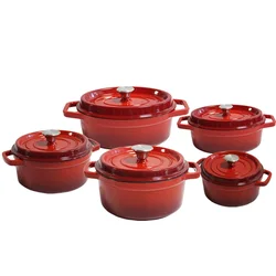 Chuihua  Factory Customized Various Color Set Wholesale Kitchen Enamel Cookwares Cooking Pot Cast Iron Cookware Casserole Set