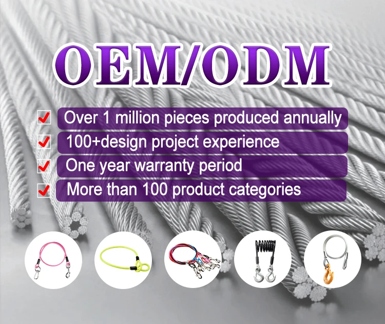 Custom Size Colored PVC Coated Stainless Steel Cable Wire Rope Key Rings