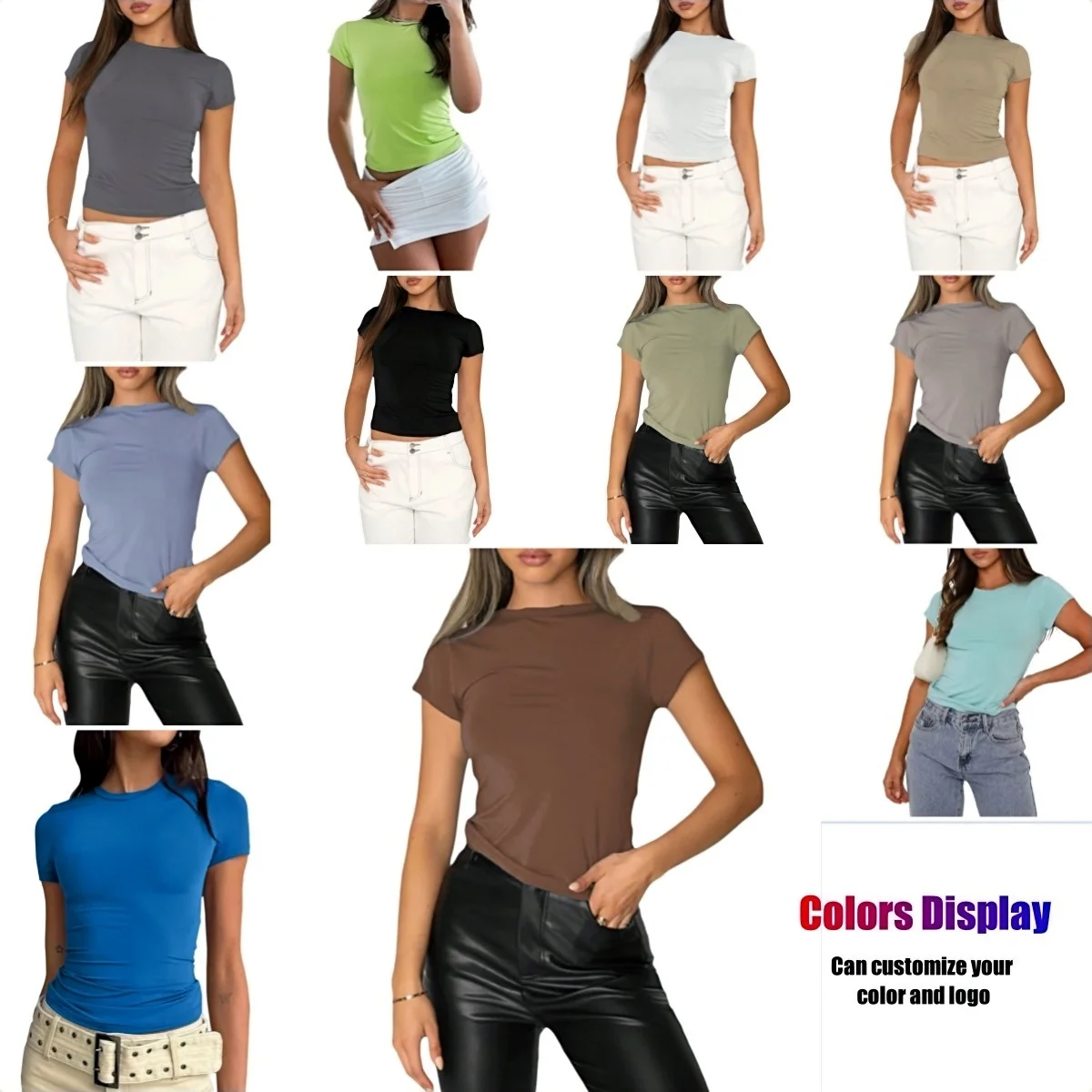 Women Solid Summer T-shirt Short Sleeve O-neck Casual Pullover Top New Lady Slim Fit Blouse Shirt