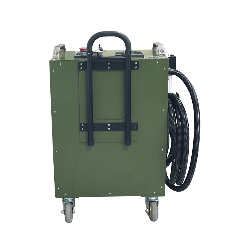 MRJ-Laser 200W suitcase type pulse laser cleaning machine for oil stains cleaning.