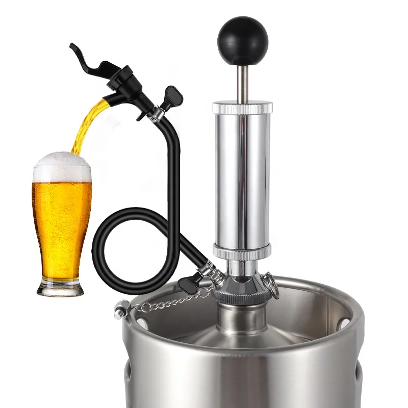 4Inch Party Pump  Keg Coupler Picnic Faucet & Beer Hose Portable Keg Tap Dispenser For Mini Keg