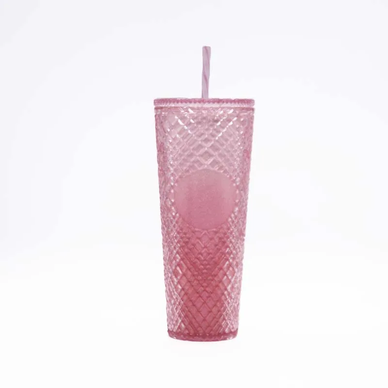 Waterproof double plastic straw cup large capacity of creative 710 ml water mug prick the hand cup