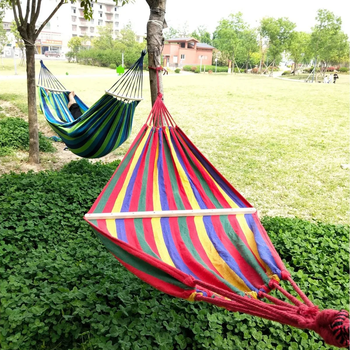 High Quality Double 250*150cm Garden Swings Outdoor Camping Hammock Hanging Chair Bed Portable Hammock Outdoor Camping